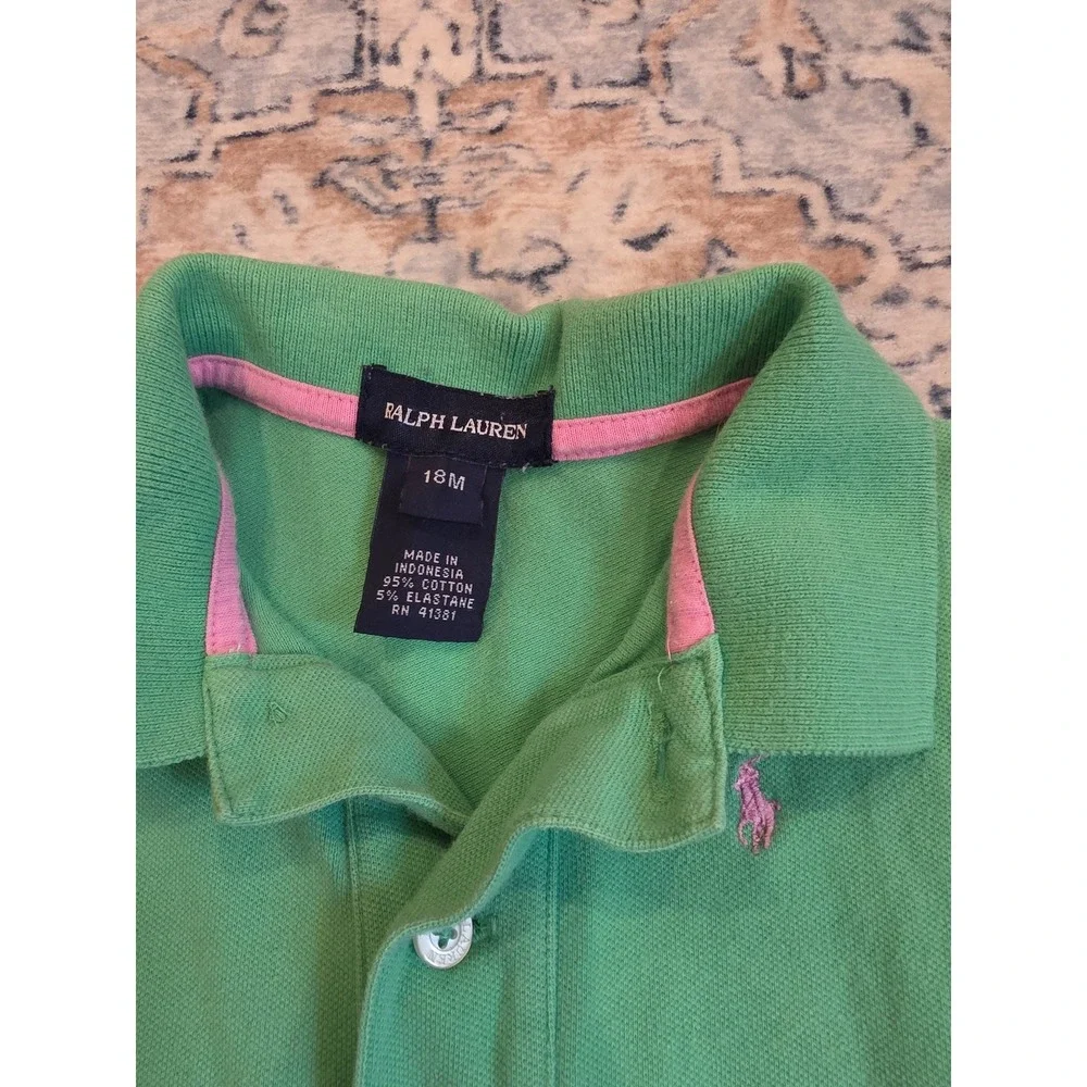 Ralph Lauren Size 18 Months Green‎ Collared Short Sleeve Pleated Tennis Dress